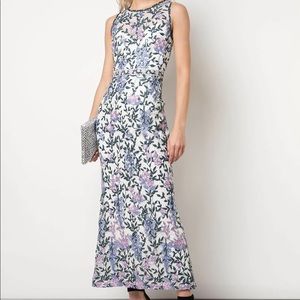 Marchesa Notte Floral Embroidered Cocktail Dress